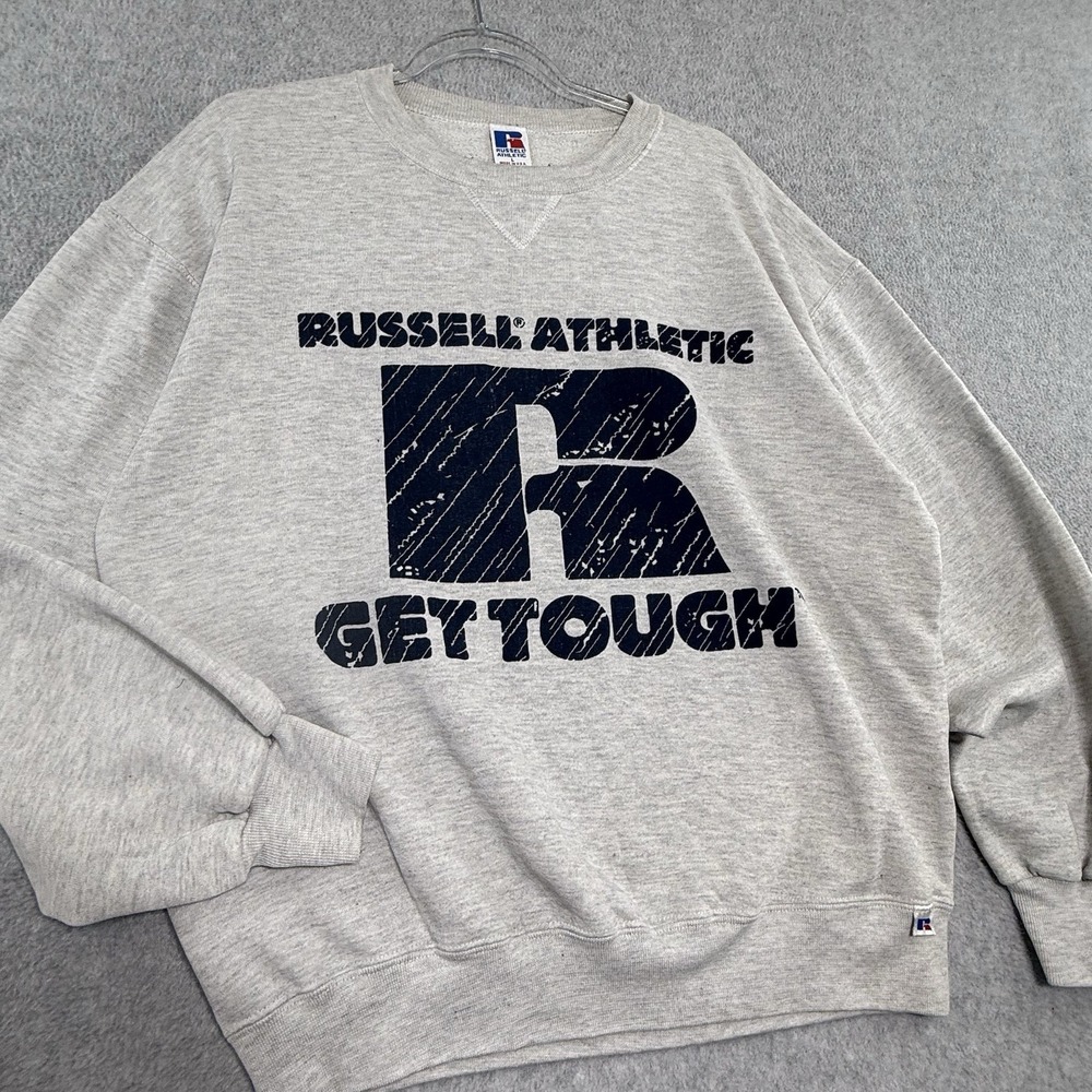 Vintage Russell Athletic Get Tough Sweatshirt Size L Made in USA Streetwear 90s